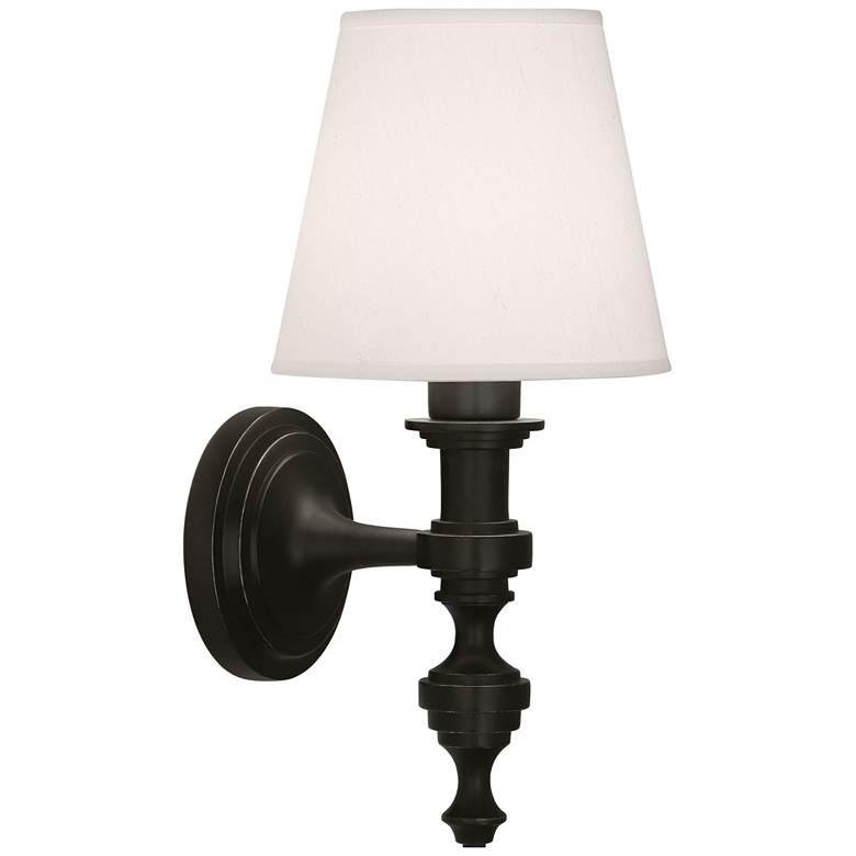 Image 1 Robert Abbey Arthur 15" High Deep Patina Bronze Wall Sconce