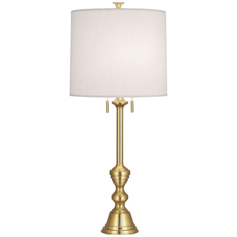 Image 1 Robert Abbey Arthur 34" High Dupioni Shade Modern Brass Table Lamp