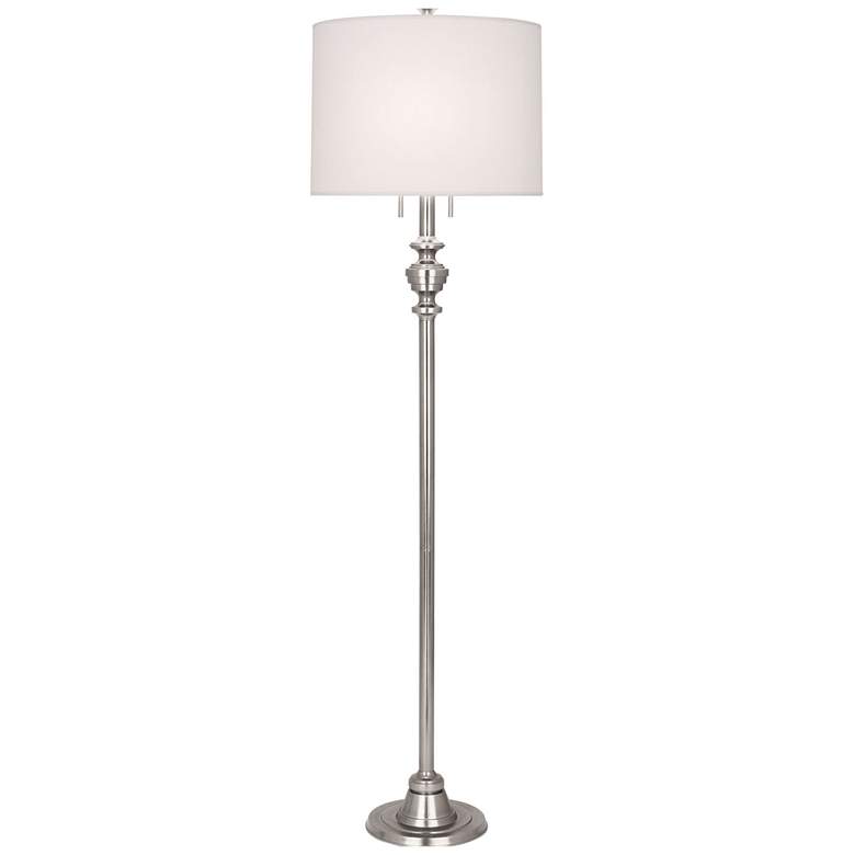 Image 1 Robert Abbey Arthur 65" High Dupioni Shade Polished Nickel Floor Lamp