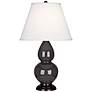 Robert Abbey Ash and Bronze Double Gourd Ceramic Table Lamp