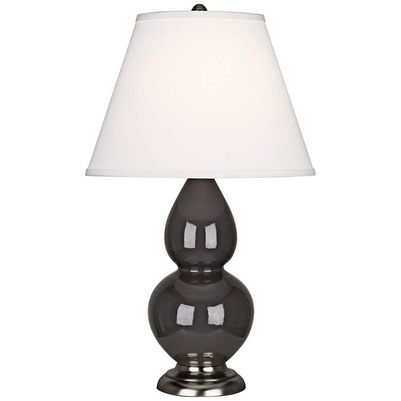Image 1 Robert Abbey Ash and Silver Double Gourd Ceramic Table Lamp