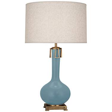 Robert Abbey Athena 31 1/2" High Matte Steel Blue Ceramic Table Lamp