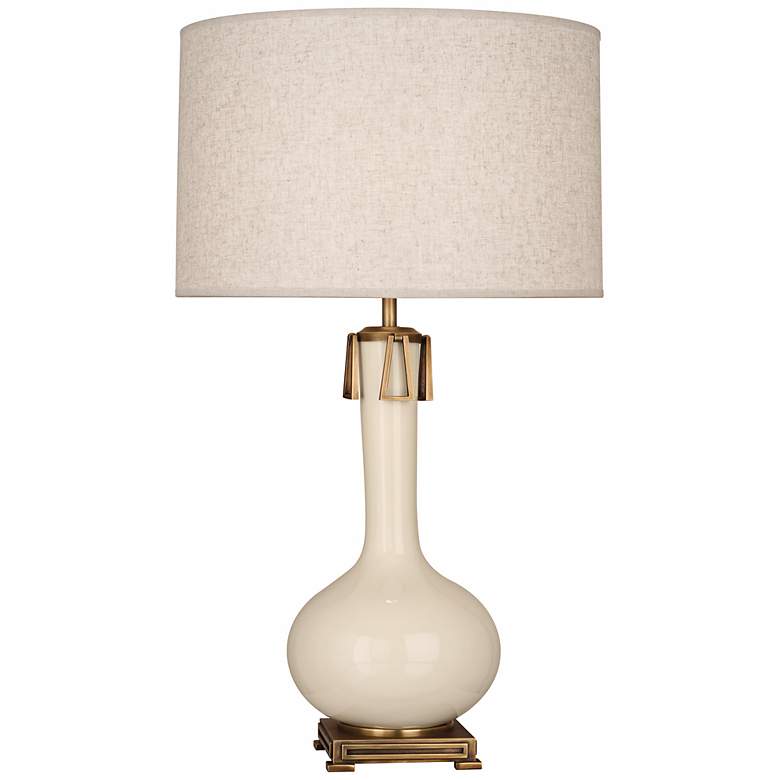 Image 1 Robert Abbey Athena 31 3/4 inch Bone White Ceramic Table Lamp