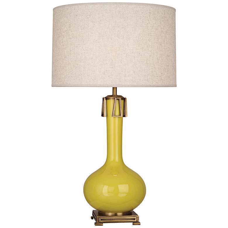 Image 1 Robert Abbey Athena 31 3/4 inch Citron Green Ceramic Table Lamp