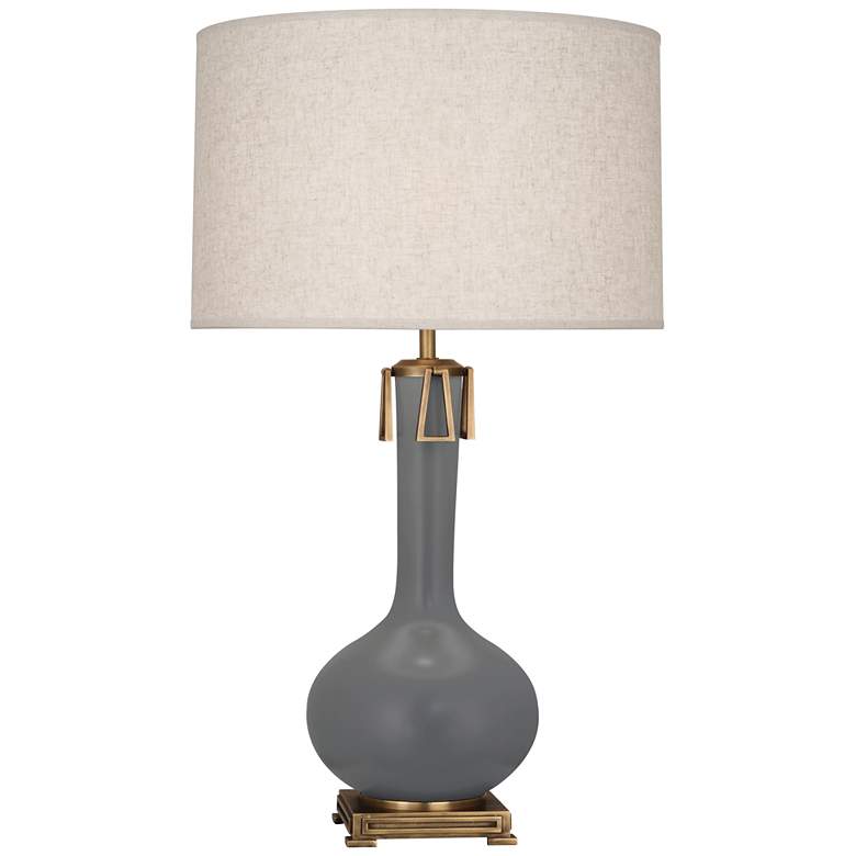 Image 1 Robert Abbey Athena Matte Ash Glazed Ceramic Table Lamp