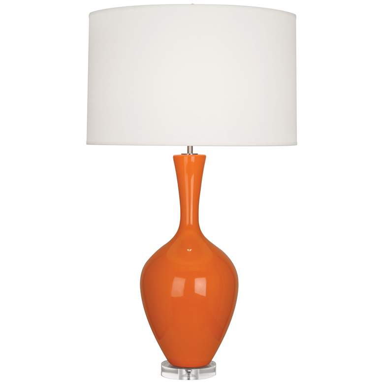 Image 1 Robert Abbey Audrey 33 1/2" High Pumpkin Orange Ceramic Table Lamp