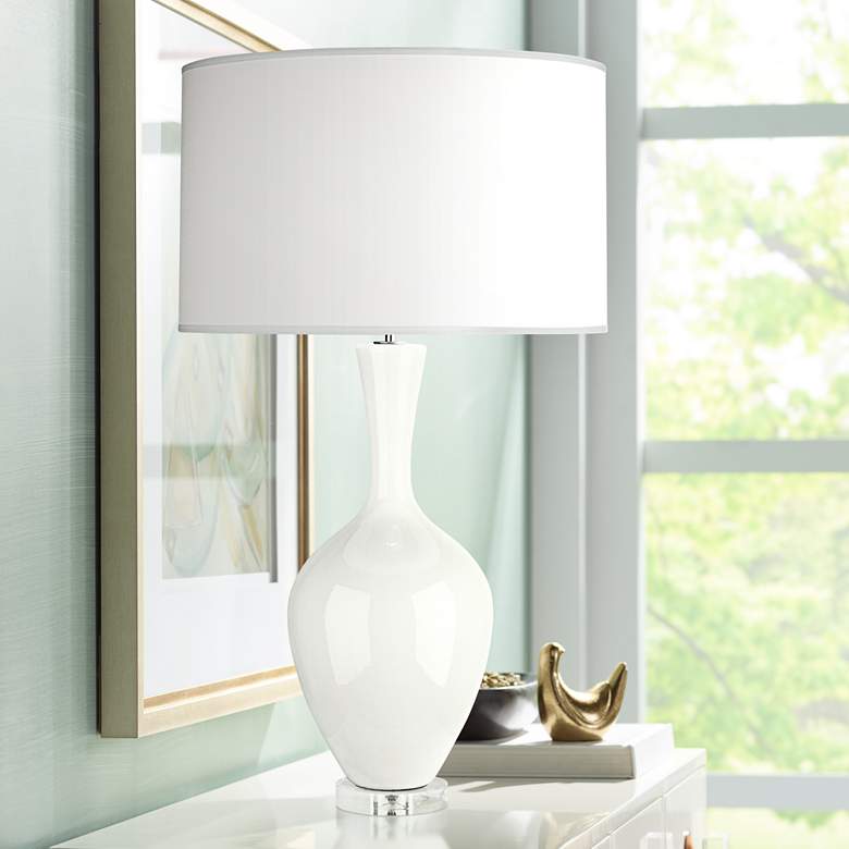 Image 1 Robert Abbey Audrey 33 1/2" Lily White Ceramic Buffet Table Lamp