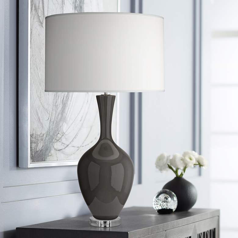 Image 1 Robert Abbey Audrey 33 1/2" Modern Ash Gray Buffet Lamp