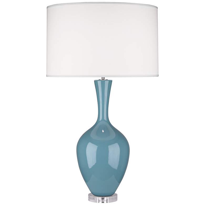 Image 1 Robert Abbey Audrey 33 1/2 inch Steel Blue Ceramic Buffet Table Lamp