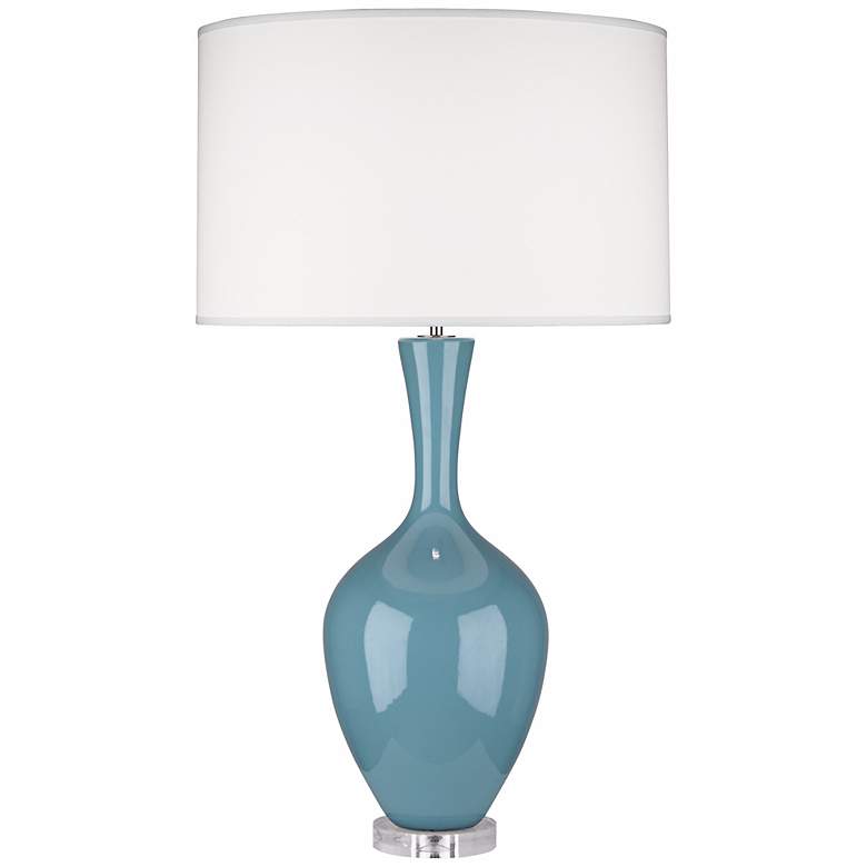 Image 1 Robert Abbey Audrey 33 1/2" Steel Blue Ceramic Buffet Table Lamp