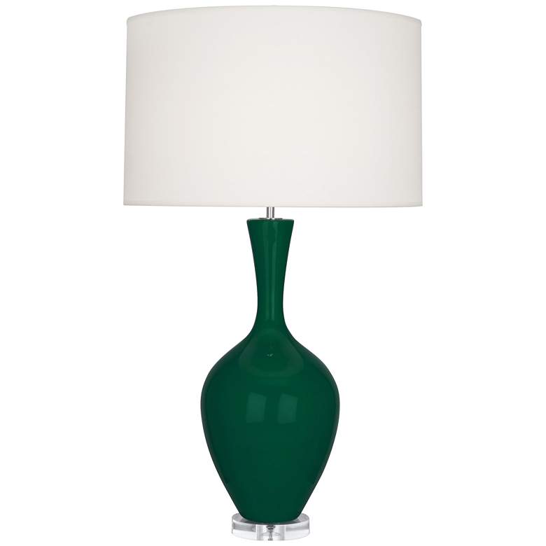 Image 1 Robert Abbey, Audrey, Jungle Glazed Ceramic, Table Lamp