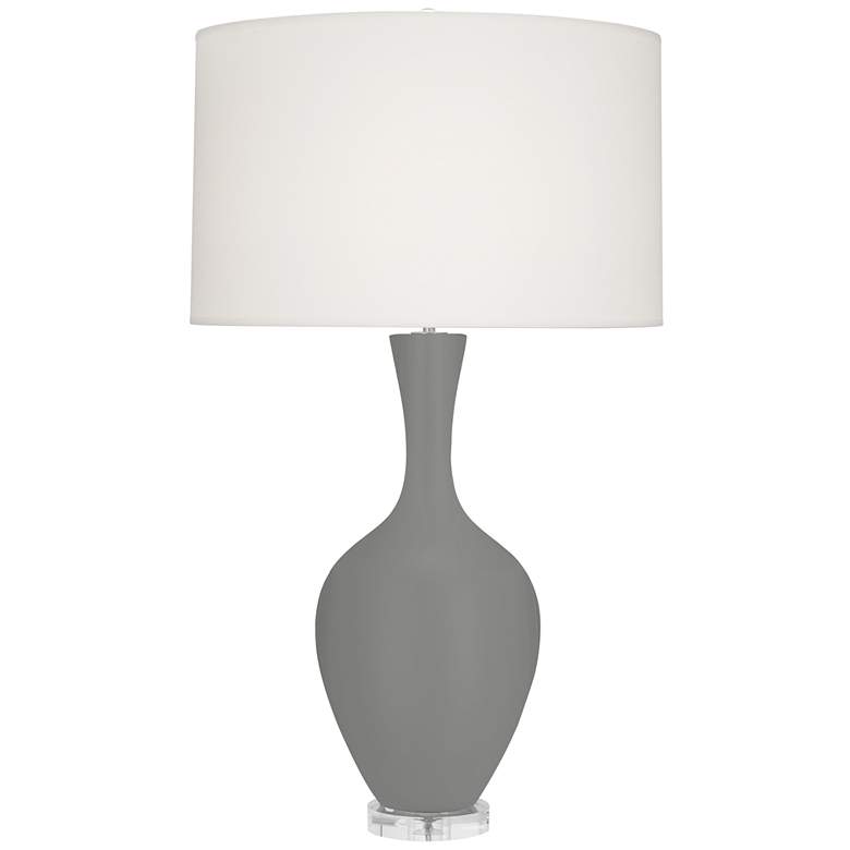 Image 1 Robert Abbey Audrey Matte Smoky Taupe Modern Table Lamp