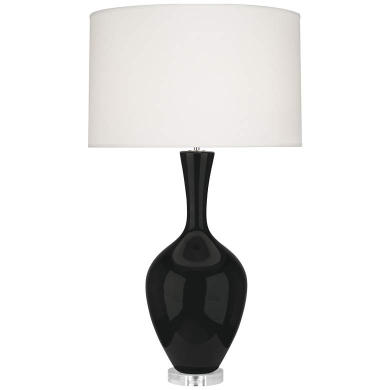 Image 1 Robert Abbey, Audrey, Obsidan Glazed Ceramic, Table Lamp
