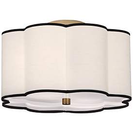 Image3 of Robert Abbey Axis 16" Wide Brass and Scalloped Shade Ceiling Light