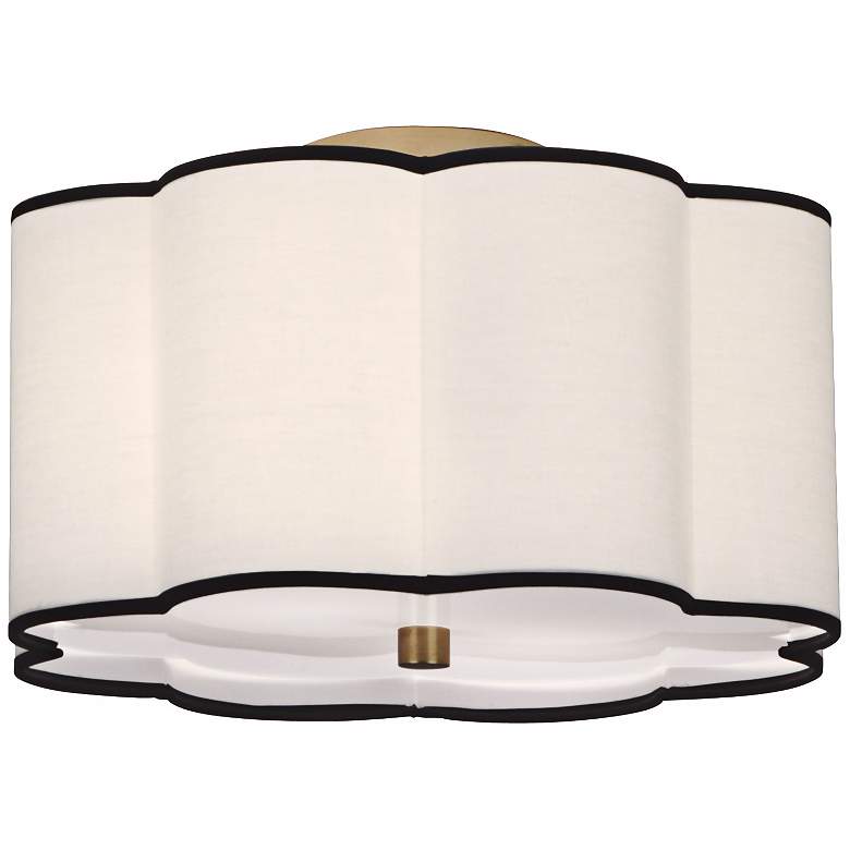 Image 2 Robert Abbey Axis 16 inch Wide Brass and Scalloped Shade Ceiling Light
