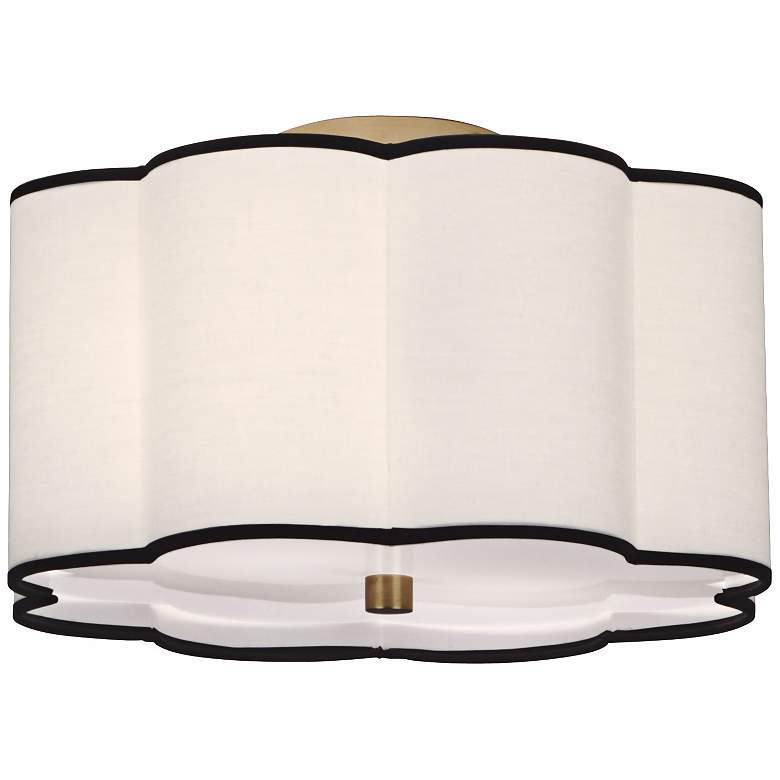 Image 3 Robert Abbey Axis 16" Wide Brass and Scalloped Shade Ceiling Light