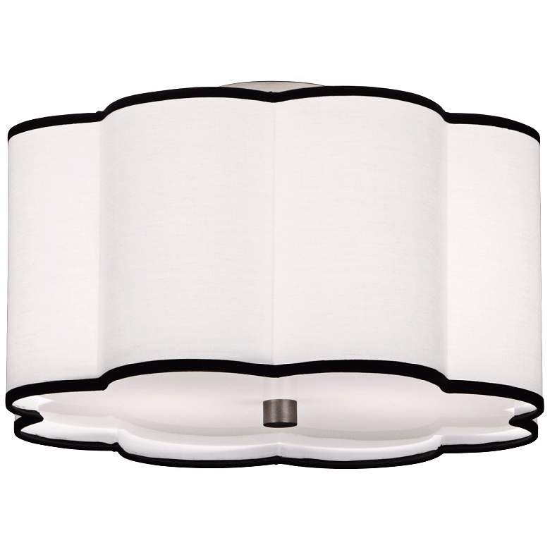 Image 1 Robert Abbey Axis 16" Wide Nickel and Scalloped Shade Ceiling Light