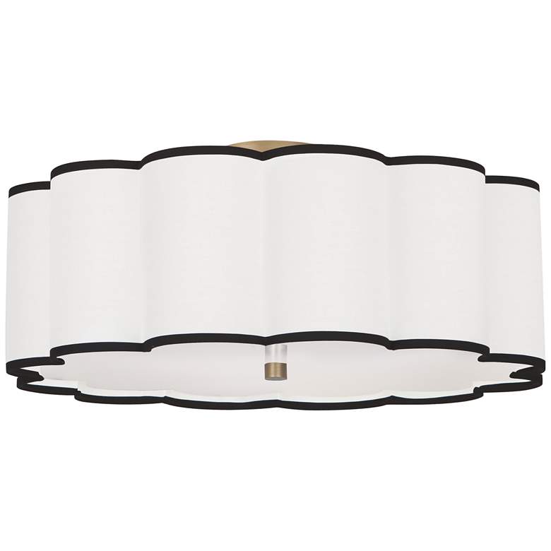 Image 1 Robert Abbey Axis 24 inch Wide Brass and Scalloped Shade Ceiling Light