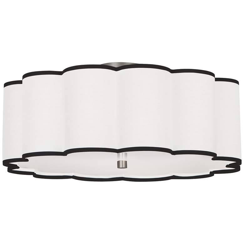 Image 1 Robert Abbey Axis 24" Wide Nickel and Scalloped Shade Ceiling Light