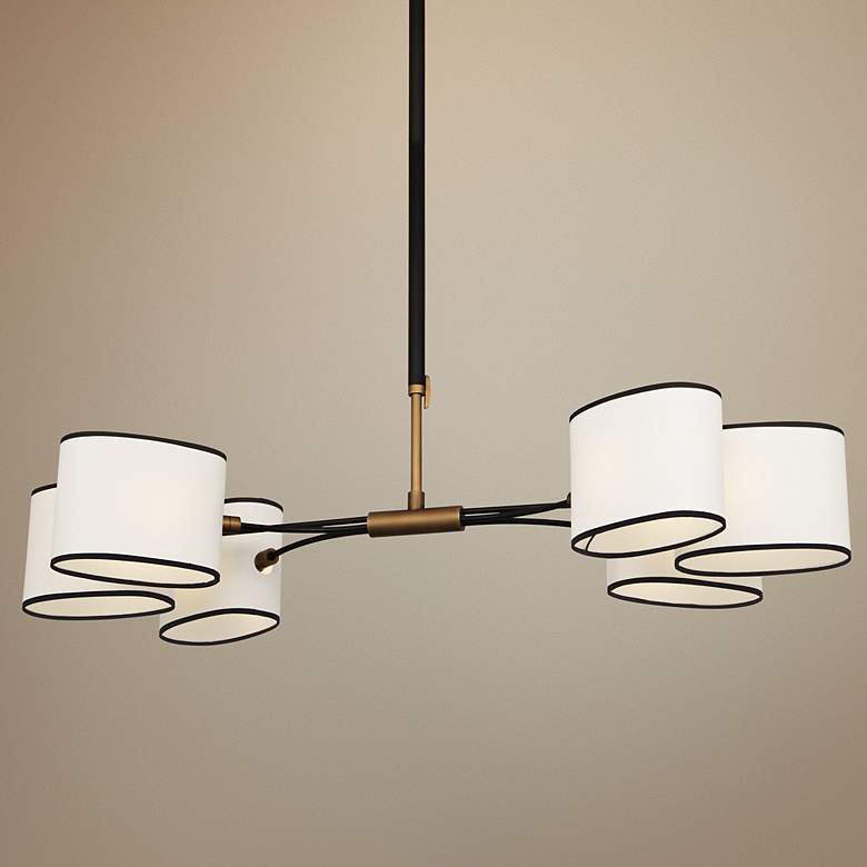 Image 1 Robert Abbey Axis 48 1/2" Wide Brass and Cocoa Chandelier