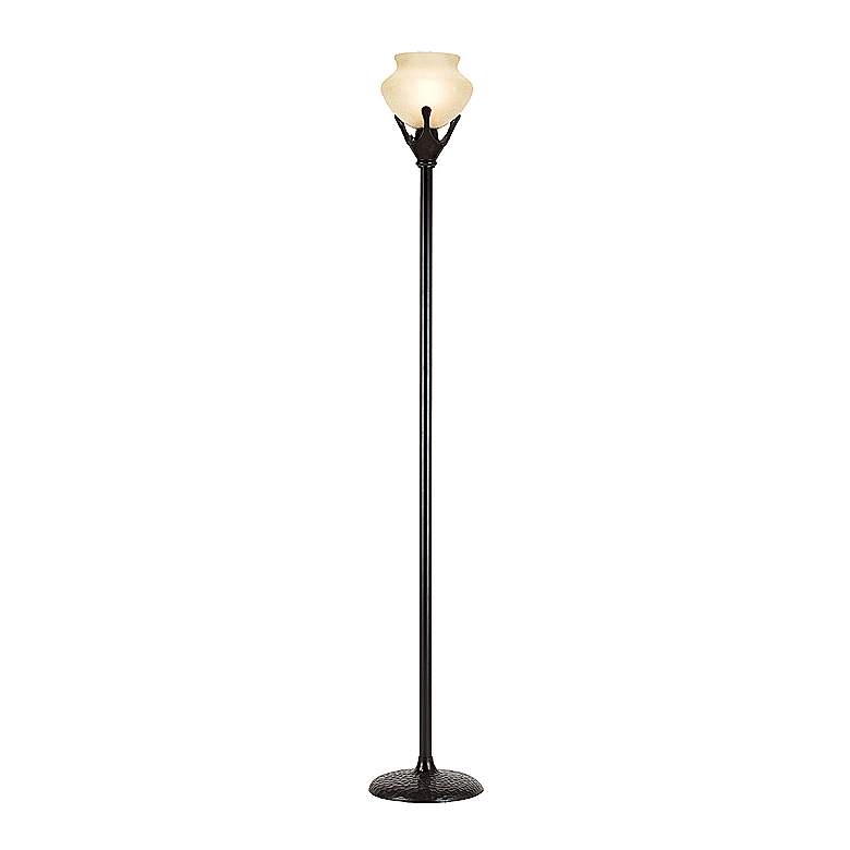 Image 2 Robert Abbey Beaux Arts 69 inch Amber Glass Torchiere Floor Lamp
