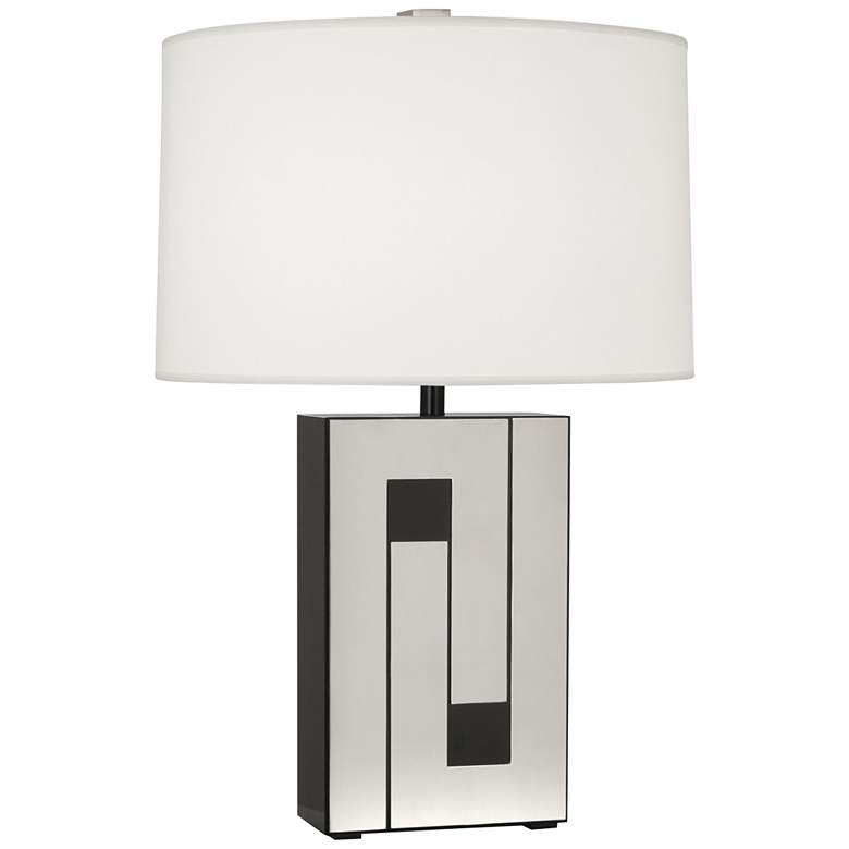 Image 2 Robert Abbey Blox 28 1/4 inch Black Enamel and Polished Nickel Table Lamp