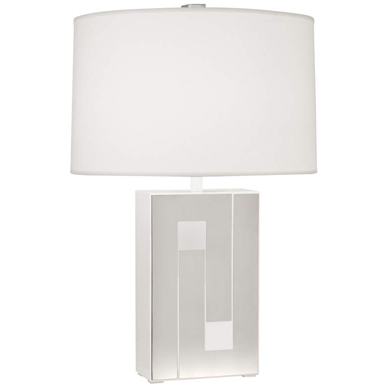 Image 1 Robert Abbey Blox White Enamel and Polished Nickel Table Lamp