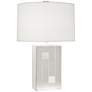 Robert Abbey Blox White Enamel and Polished Nickel Table Lamp