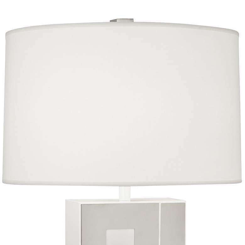 Image 2 Robert Abbey Blox White Enamel and Polished Nickel Table Lamp more views