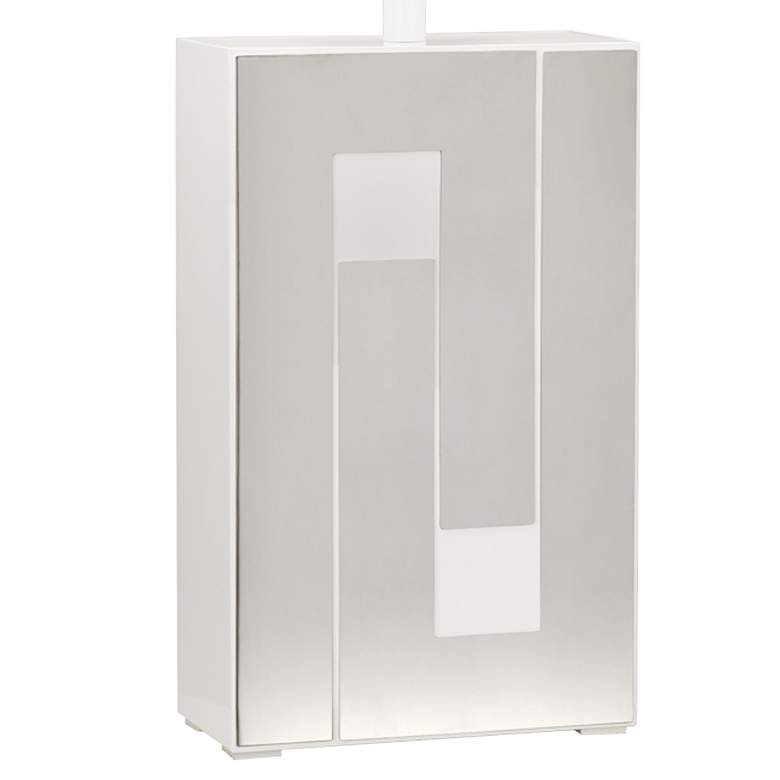 Image 3 Robert Abbey Blox White Enamel and Polished Nickel Table Lamp more views