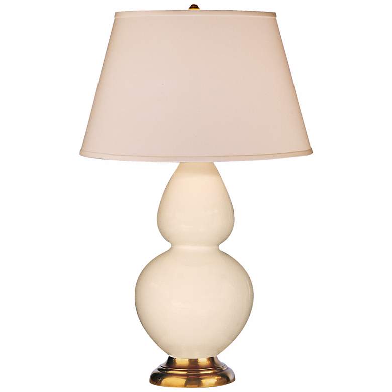 Image 2 Robert Abbey Bone and Brass Double Gourd Ceramic Table Lamp