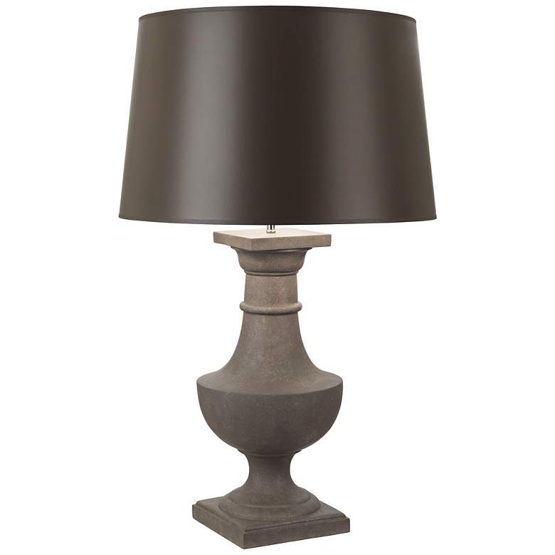 Image 1 Robert Abbey Bronte Faux Limestone Taupe Shade Table Lamp