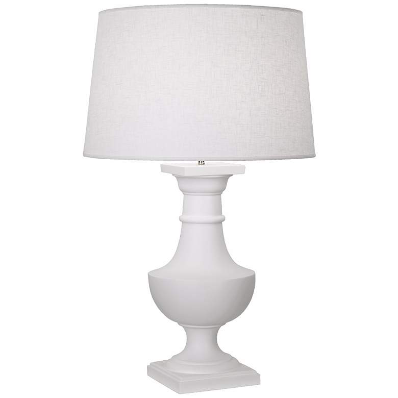 Image 1 Robert Abbey Bronte White Plaster Table Lamp