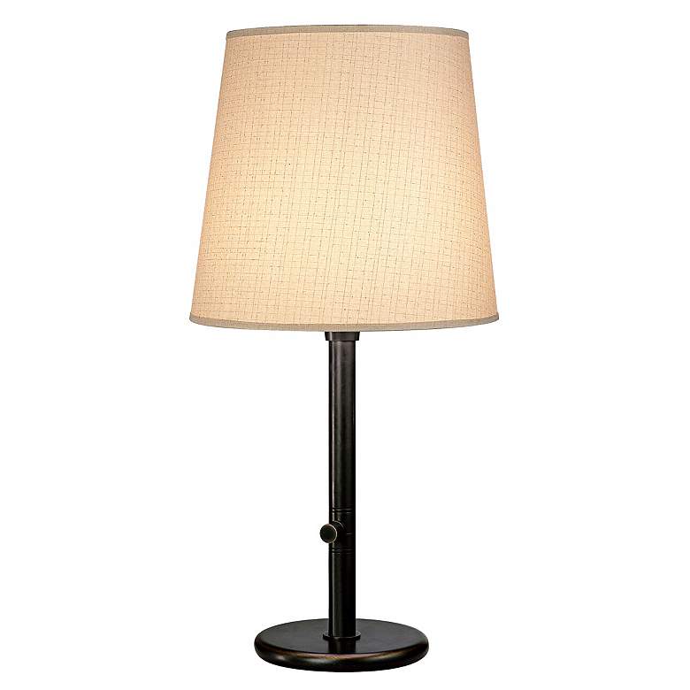 Image 1 Robert Abbey Bronze Finish with Muslin Shade Table Lamp