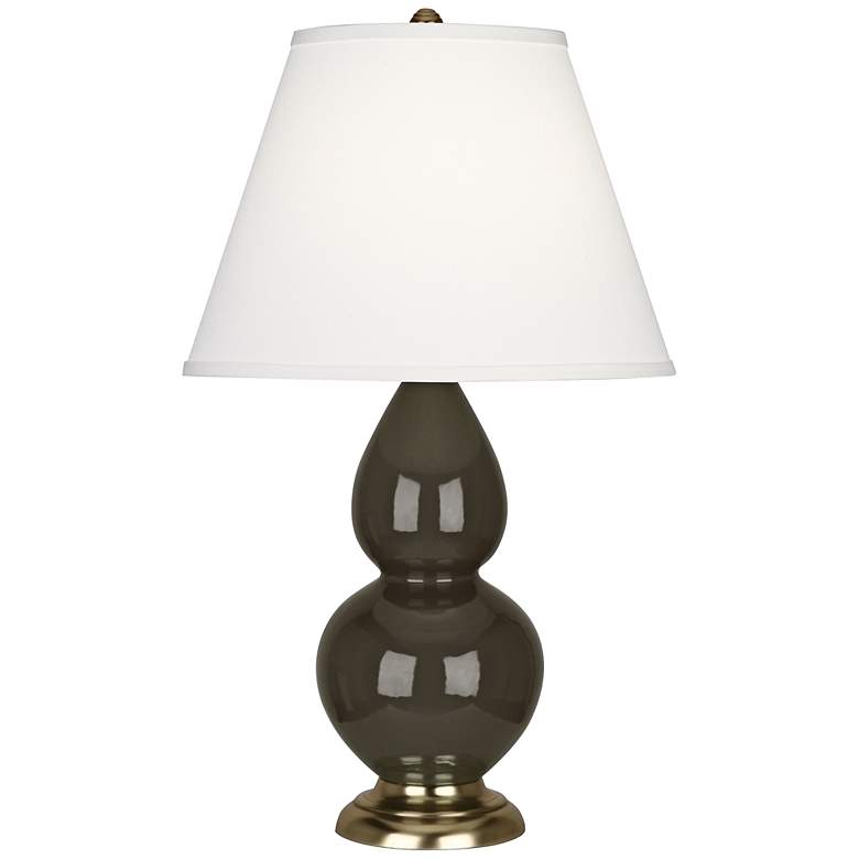 Image 1 Robert Abbey Brown Tea and Brass Double Gourd Ceramic Table Lamp