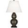 Robert Abbey Brown Tea and Bronze Double Gourd Ceramic Table Lamp