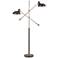Robert Abbey Bruno 57 1/4" Gray 2-Light Adjustable Modern Floor Lamp