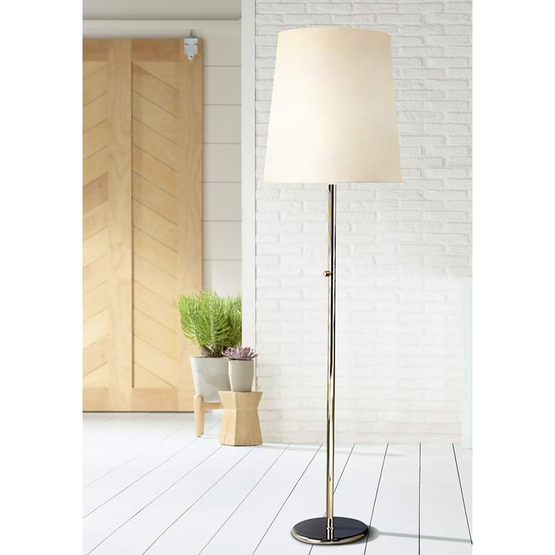 Image 1 Robert Abbey Buster 79 1/2 inch High White Fondine Shade Modern Floor Lamp