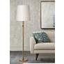 Robert Abbey Buster Chica 62 1/2" White And Aged Brass Floor Lamp