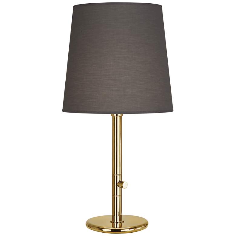 Image 2 Robert Abbey Buster Chica Smoke Shade Brass Table Lamp