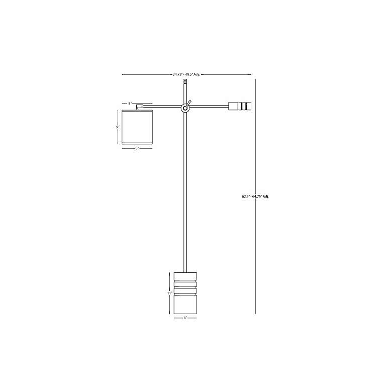 Image 3 Robert Abbey Campbell 62 1/2" Black and Nickel Modern Floor Lamp more views