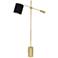 Robert Abbey Campbell 62 1/2" Brass and Black Modern Floor Lamp