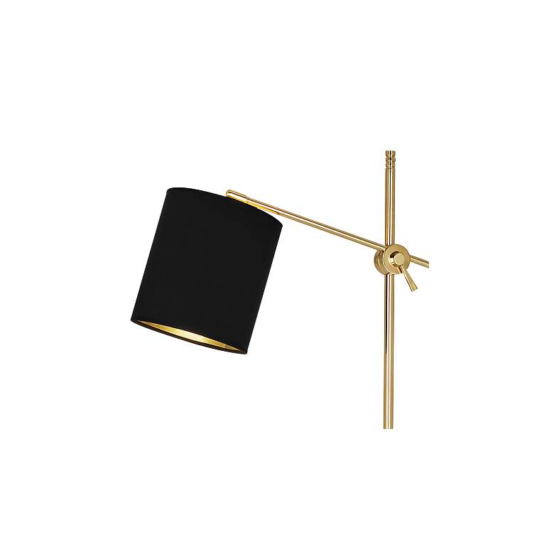 Image 2 Robert Abbey Campbell 62 1/2" Brass and Black Modern Floor Lamp more views