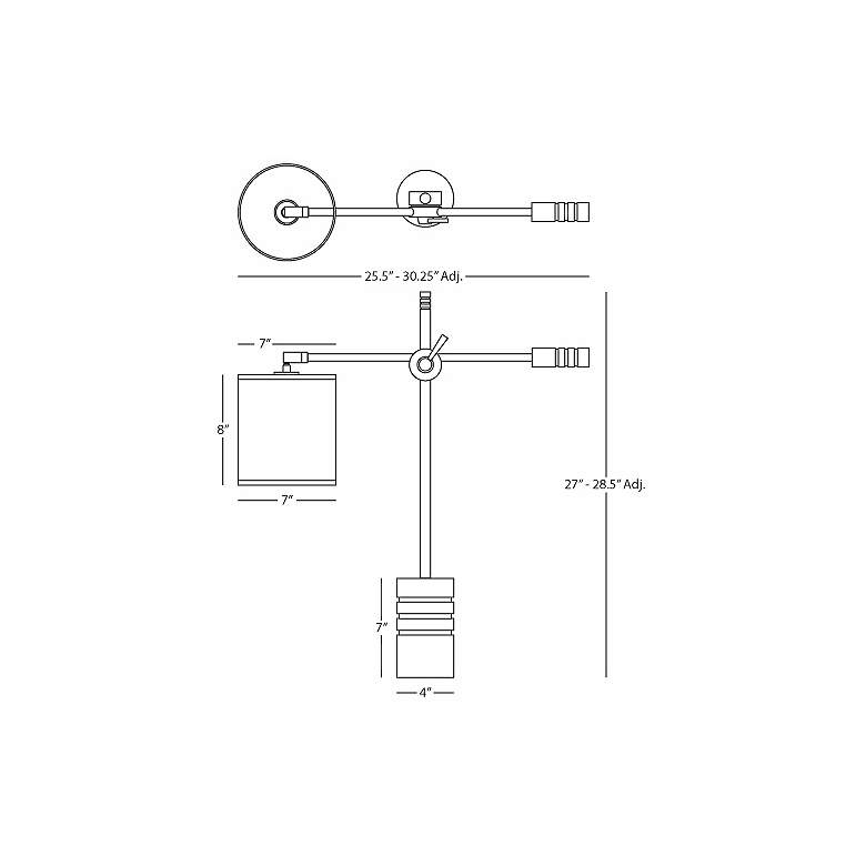 Image 3 Robert Abbey Campbell Adjustable Height Black and Nickel Modern Desk Lamp more views