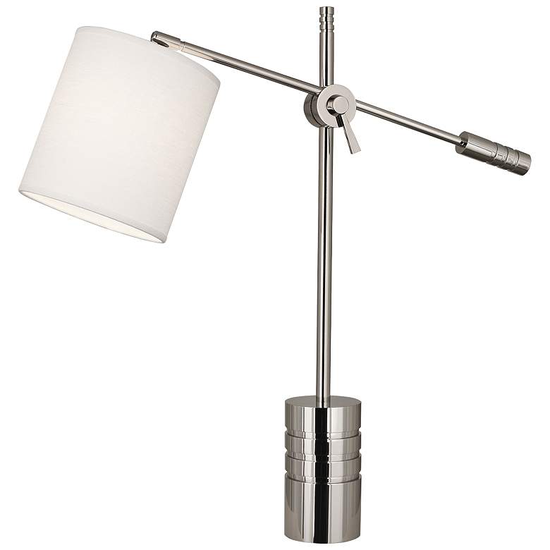 Image 1 Robert Abbey Campbell Adjustable Height Oyster and Nickel Modern Desk Lamp