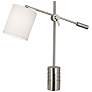 Robert Abbey Campbell Adjustable Height Oyster and Nickel Modern Desk Lamp