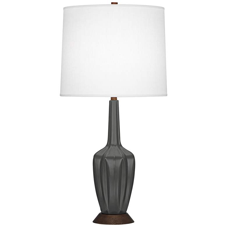 Image 1 Robert Abbey Cecilia Small Matte Ash Gray Ceramic Table Lamp