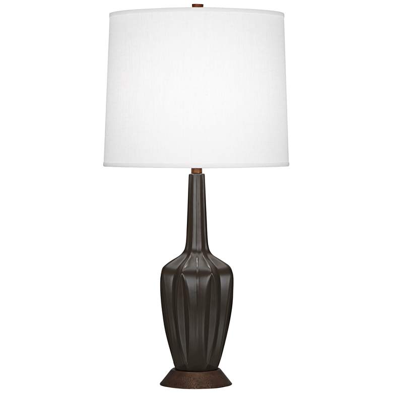 Image 1 Robert Abbey Cecilia Small Matte Coffee Brown Table Lamp