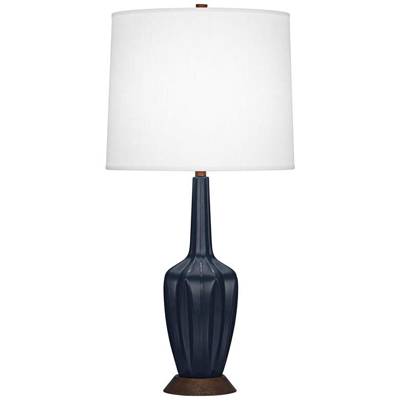 Image 1 Robert Abbey Cecilia Small Midnight Blue Ceramic Table Lamp