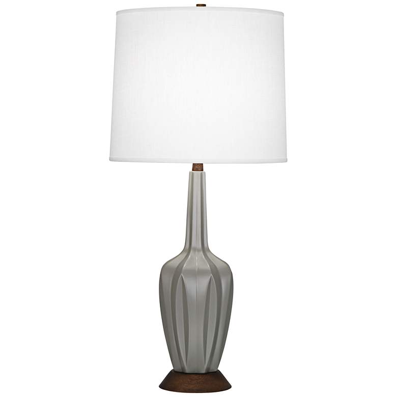 Image 1 Robert Abbey Cecilia Tall Smoky Taupe Ceramic Table Lamp